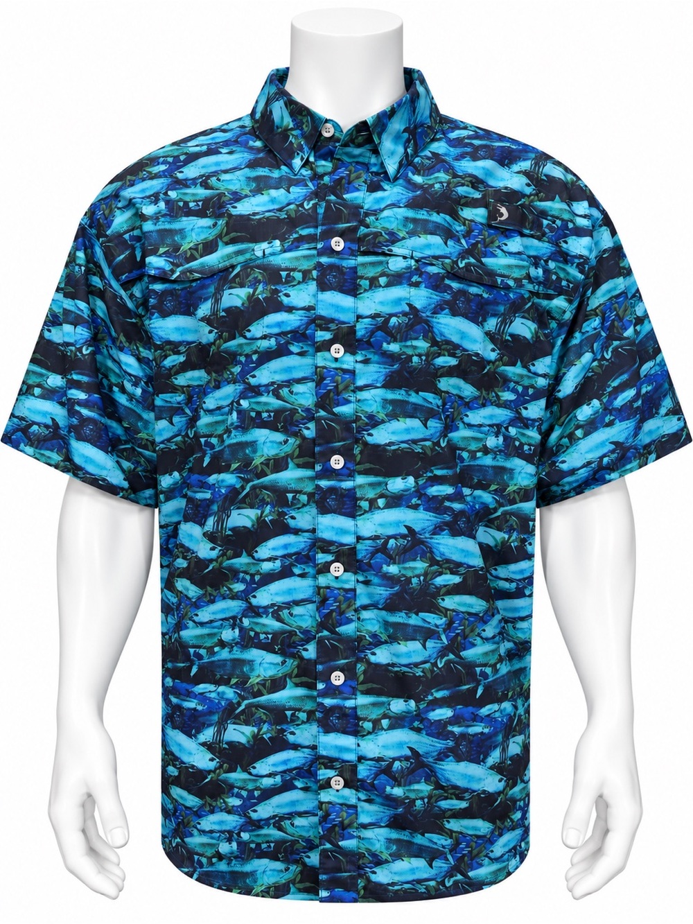 Reel Legends Mariner II Tropical Tarpon Print Graphic Fishing Vented Shirt XL